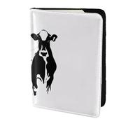 HGFDSAPOIK Cow in Black and White 5.5in Passport Holder â€“ Stylish Travel Wallet with Full-Sheet Print Design, Eco Leather & Microfiber Lining for Men & Women Travelers