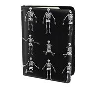 HGFDSAPOIK Cute Skeleton Dancing 5.5in Passport Holder â€“ Stylish Travel Wallet with Full-Sheet Print Design, Eco Leather & Microfiber Lining for Men & Women Travelers