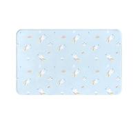 HGFDSAPOIK Cute Unicon Pattern-Blue Flannel Non-Slip Doormat â€“ 20x31.5in Indoor/Outdoor Floor Mat With Full-Color Single-Side Print, Premium Polyester Flannel Top & Dot-Coated Anti-Slip Backing