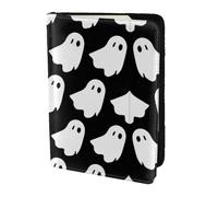 HGFDSAPOIK Cute White Ghost Halloween Pattern 5.5in Passport Holder â€“ Stylish Travel Wallet with Full-Sheet Print Design, Eco Leather & Microfiber Lining for Men & Women Travelers
