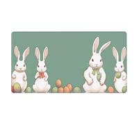 HGFDSAPOIK Easter Bunny Extra-Large Rubber Gaming Mouse Pad - 16×29.5 Inch Oversized Desk Mat With Non-Slip Rubber Base, Full-Print Single-Side Design For Office, Gaming & Study