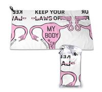 HGFDSAPOIK Feminist Uterus Slogan Ultra Soft Microfiber Quick-Dry Towel 16x31.5in â€“ Compact Foldable Towel For Travel, Gym, Camping & Beach â€“ Includes Hanging Loop & Carry Bag