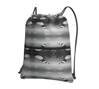 HGFDSAPOIK Grey Zen Stones Picture Outdoor Leisure Drawstring Backpack With Zipper â€“ Lightweight Water-Resistant Zip Drawstring Bag For Gym, Travel, Camping â€“ Full Print Design