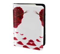 HGFDSAPOIK Heart Shaped Floral Petals 5.5in Passport Holder â€“ Stylish Travel Wallet with Full-Sheet Print Design, Eco Leather & Microfiber Lining for Men & Women Travelers