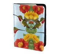 HGFDSAPOIK Hummingbirds Red Flower Hibiscus 5.5in Passport Holder â€“ Stylish Travel Wallet with Full-Sheet Print Design, Eco Leather & Microfiber Lining for Men & Women Travelers
