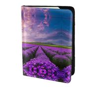 HGFDSAPOIK Lavender Fields 5.5in Passport Holder â€“ Stylish Travel Wallet with Full-Sheet Print Design, Eco Leather & Microfiber Lining for Men & Women Travelers