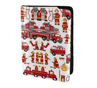 HGFDSAPOIK Little Boys and Girls in Firefighters 5.5in Passport Holder â€“ Stylish Travel Wallet with Full-Sheet Print Design, Eco Leather & Microfiber Lining for Men & Women Travelers