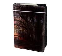 HGFDSAPOIK Lonely Bench Sunset 5.5in Passport Holder â€“ Stylish Travel Wallet with Full-Sheet Print Design, Eco Leather & Microfiber Lining for Men & Women Travelers