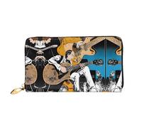 HGFDSAPOIK Magic Electric Guitar Music Stylish Leather Long Clutch Wallet Multi-Functional Ladies Wallet with Zipper, Ideal for Women and Girls Fashionable & Practical Design for Everyday Use