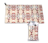 HGFDSAPOIK Merry Christmas Cute Snowman Ultra Soft Microfiber Quick-Dry Towel 16x31.5in â€“ Compact Foldable Towel For Travel, Gym, Camping & Beach â€“ Includes Hanging Loop & Carry Bag