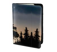 HGFDSAPOIK Moose Mountain Pine Tree Wilderness 5.5in Passport Holder â€“ Stylish Travel Wallet with Full-Sheet Print Design, Eco Leather & Microfiber Lining for Men & Women Travelers
