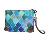 HGFDSAPOIK Morocco Stylish Leather Clutch Bag With Full-Print Design – Durable Genuine Leather & Double-Sided Print, Multi-Functional Purse For Women & Girls