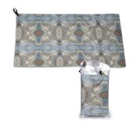 HGFDSAPOIK Onyx Stone Pale Blue Ultra Soft Microfiber Quick-Dry Towel 16x31.5in â€“ Compact Foldable Towel For Travel, Gym, Camping & Beach â€“ Includes Hanging Loop & Carry Bag