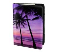 HGFDSAPOIK Palm Trees at Sunset 5.5in Passport Holder â€“ Stylish Travel Wallet with Full-Sheet Print Design, Eco Leather & Microfiber Lining for Men & Women Travelers