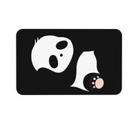 HGFDSAPOIK Panda With His Head Tilted Diatomaceous Earth Bath Mat â€“ 19.7 X 31.5 In Premium Silicone-Infused Tech Fabric Floor Mat With Non-Slip Rubber Backing For Bathroom, Kitchen & Shower