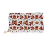 HGFDSAPOIK Pizza Pattern Stylish Leather Long Clutch Wallet Multi-Functional Ladies Wallet with Zipper, Ideal for Women and Girls Fashionable & Practical Design for Everyday Use