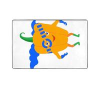 HGFDSAPOIK Pumpkin Superman Flannel Non-Slip Area Rug â€“ 60x39in Soft Plush Floor Mat With High-Density Memory Foam Core, Machine Washable Fleece Rug For Living Room, Office, Bedroom & Balcony