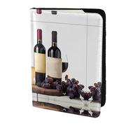 HGFDSAPOIK Red Wine Galsses & Grapes with Wooden 5.5in Passport Holder â€“ Stylish Travel Wallet with Full-Sheet Print Design, Eco Leather & Microfiber Lining for Men & Women Travelers