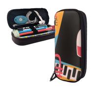 HGFDSAPOIK Restore Ancient Ways (19) Leather Flip Pencil Case (Vertical Style) â€“ Multi-Functional Pu Leather Pencil Bag with Zipper Closure, Dual-Sided Print, Elastic Pen Holders & Inner Pocket