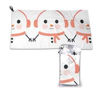 HGFDSAPOIK Snowman Ultra Soft Microfiber Quick-Dry Towel 16x31.5in â€“ Compact Foldable Towel For Travel, Gym, Camping & Beach â€“ Includes Hanging Loop & Carry Bag