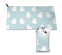 HGFDSAPOIK Snowman Ultra Soft Microfiber Quick-Dry Towel 16x31.5in â€“ Compact Foldable Towel For Travel, Gym, Camping & Beach â€“ Includes Hanging Loop & Carry Bag
