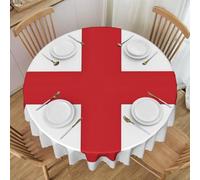 HGFDSAPOIK St Georges Day Flag All Over Printed Round Tablecloths, 100% Polyester Waterproof Wipeable Tablecloth, Reusable Anti-Wrinkle Decorative Cover For Dinner Party Wedding Indoor Outdoor Use