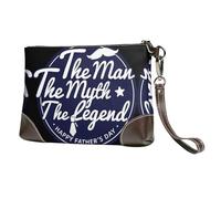 HGFDSAPOIK The Man·The Muth·The Legend Stylish Leather Clutch Bag With Full-Print Design â€“ Durable Genuine Leather & Double-Sided Print, Multi-Functional Purse For Women & Girls