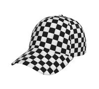 HGFDSAPOIK Unisex Black White Checkerboard Curved Brim Baseball Cap 100% Polyester Twill Adjustable Breathable Sweatband Dad Hat for Men Women Daily Outdoor Sports Travel