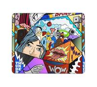 HGFDSAPOIK What The Comic Multi-Size Rubber-Edged Gaming Mouse Pad (Landscape) â€“ Full-Print, Eco-Friendly 100% Polyester Surface With 3mm Non-Slip Rubber Base For Office, Study & Pc/Console Use