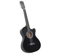 HGFDSAWE 38. Classical Cutaway Guitar, 6 Strings Basswood Instrument Black | Beginner-friendly, Nylon strings, Smooth sound, Lightweight build