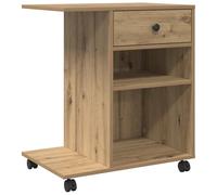 HGFDSAWE Printer Stand, Rolling Office Cart & Storage Organizer, Artisan | Engineered Wood, Mobile Wheels, Drawers Included, 60x40x68.5 cm