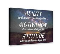 HGFH5TD Ability Motivation Attitude Inspirational Poster Canvas Artwork Prints Rustic Farmhouse Decorations for Living Room Bathroom Bedroom 12x18inch(30x45cm)