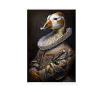 HGFH5TD Aristocratic Duck, Funny Animal, Renaissance Painting, Duck Portrait, Quirky Animal, Art Wall Decoration Poster Family Bar Restaurant Garage Cafe Art Sign Gift 24x36inch(60x90cm)