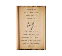 HGFH5TD Bible Verse Wall Art Ephesians 2 8-9 Poster Canvas Artwork Prints Rustic Farmhouse Decorations for Living Room Bathroom Bedroom 16x24inch(40x60cm)