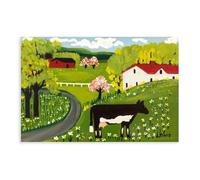 HGFH5TD Cow in Springtime by Maud Lewis Canvas Posters Wall Art Bedroom Office Room Decor Gift 24x36inch(60x90cm)