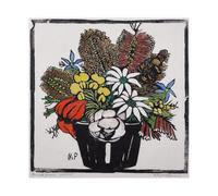 HGFH5TD Flannel Flowers - Margaret Preston Bold Botanical Woodblock- Australian Floral Modernism Canvas Poster Bedroom Decor Sports Landscape Office Room Decor Gift 24x24inch(60x60cm)