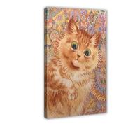 HGFH5TD Ginger Cat by Louis Wain Canvas Poster Wall Art Decor Print Picture Paintings for Living Room Bedroom Decoration 24x36inch(60x90cm)