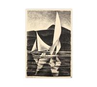 HGFH5TD Grand Lake Yacht Races by Arnold Ronnebeck Modern Wall Prints Abstract Geometric Minimalist Art Framed Canvas Prints For Office Bedroom Wall Decor 20x30inch(50x75cm)