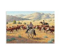 HGFH5TD Hereford Roundup Cattle Cowboys Byhur Sarnoff Canvas Poster Wall Art Decor Print Picture Paintings for Living Room Bedroom Decoration 16x24inch(40x60cm)