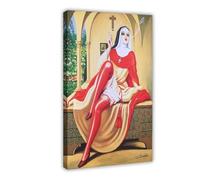 HGFH5TD Italian Nun Smoking A Cigarette by Clovis Trouille Poster for Room Aesthetics Canvas Wall Art Poster And Print 24x36inch(60x90cm)