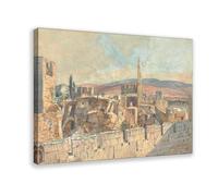 HGFH5TD John Fullylove - View of The Old City of Jerusalem Canvas Art Poster And Wall Art Picture Print Modern Family Bedroom Decor Posters 20x30inch(50x75cm)