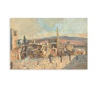 HGFH5TD John Fullylove - View of The Old City of Jerusalem Poster for Room Aesthetics Canvas Wall Art Poster And Print 24x36inch(60x90cm)