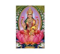 HGFH5TD Lakshmi, The Hindu Goddess Poster Canvas Artwork Prints Rustic Farmhouse Decorations for Living Room Bathroom Bedroom 24x36inch(60x90cm)