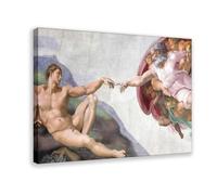 HGFH5TD Michelangelo Buonarroti - The Creation of Adam Canvas Poster Wall Art Decor Print Picture Paintings for Living Room Bedroom Decoration 24x36inch(60x90cm)