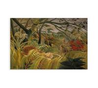 HGFH5TD Tiger in A Tropical Storm by Henri Rousseau Classic Fine Colorful Paper Officeation Gift Canvas Art Poster And Wall Art Picture Print Modern Family Bedroom Decor Posters 24x36inch(60x90cm)