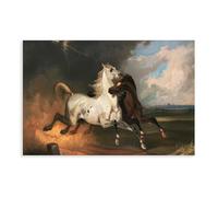 HGFH5TD Two Horses in The Storm Canvas Poster Wall Art Decor Print Picture Paintings for Living Room Bedroom Decoration 24x36inch(60x90cm)