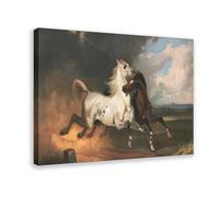 HGFH5TD Two Horses in The Storm Poster Print Decorative Painting Canvas Wall Art Living Room Posters Bedroom Painting 16x24inch(40x60cm)
