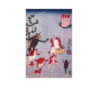 HGFH5TD Ukiyo-e Artist Utagawa Kuniyoshi, Japan1 Poster Canvas Artwork Prints Rustic Farmhouse Decorations for Living Room Bathroom Bedroom 12x18inch(30x45cm)