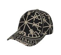 HGFIYTDCHKXZCD Magical Design Norse Runes Compass Men's and Women's Baseball Caps, Suitable for Running, and Outdoor Activities Black