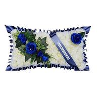 HGFLMR TANGDIAABBCC FVLFIL DTB TECH stems of elegance Pillow-Shaped-Silk-Artificial-Funeral-Flowers-Wreath-Memorial-Grave-Tribute-16x10 approx